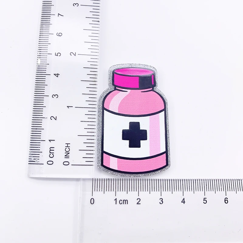 1 шт. блестящие акриловые медицинские флаконы-подвески для самостоятельного