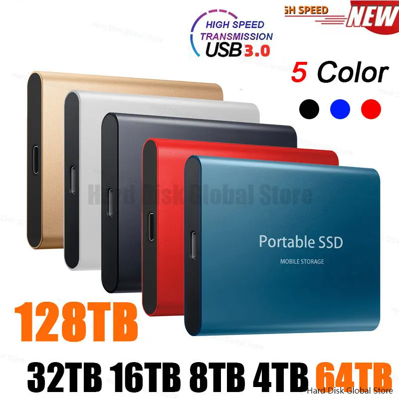 Portable High-speed Mobile Solid State Drive 4TB 8TB 16TB 64TB SSD Mobile Hard Drives External Storage Decives for Laptop