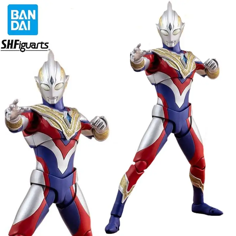 

Bandai Original Genuine SHF Ultraman Trigger New Generation Tiga Composite Form Movable Action Figures Cartoon Figures Model Toy