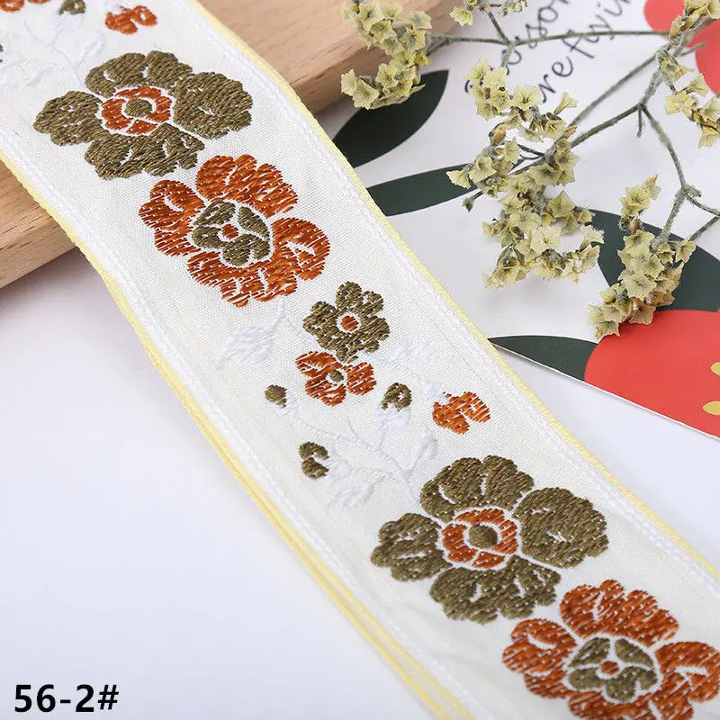 

5 см ширина окантовки Вышивка Цветы кружевная отделка в этническом стиле украшения для одежды своими руками Шитье