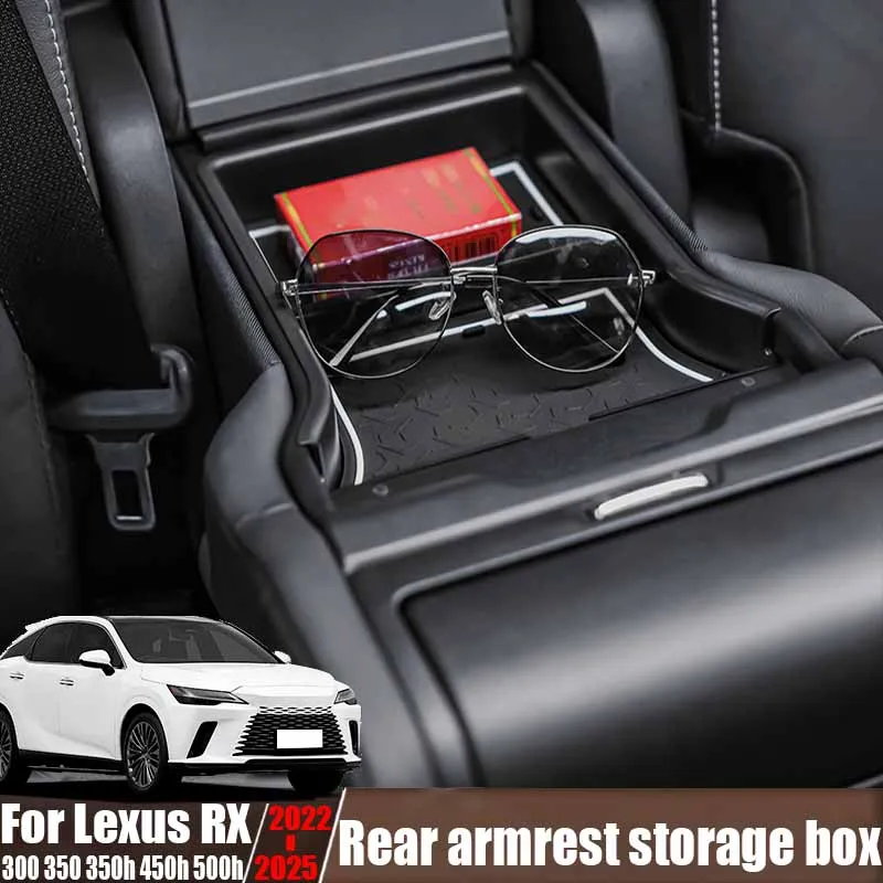 Фото Для Lexus RX 300 350 350h 450h 500h 2022-2025 задний подлокотник ящик для хранения модифицированный салон автомобиля принадлежности для хранения материал ABS №2