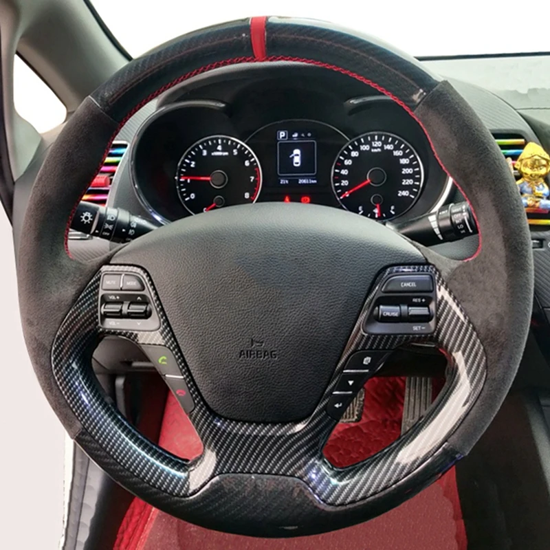 

Anti-Slip Black Suede Car Steering Wheel Braid Cover Fit For Kia K3 2013 K2 Rio 2015 2016 Ceed Cee'd 2012-2017 Cerato 2013-2017