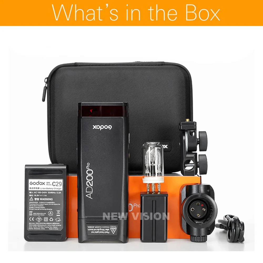 Godox AD200Pro TTL 1/8000 HSS with Built-in 2.4G Wireless X System Outdoor Flash Light 2900mAh Lithimu Battery |