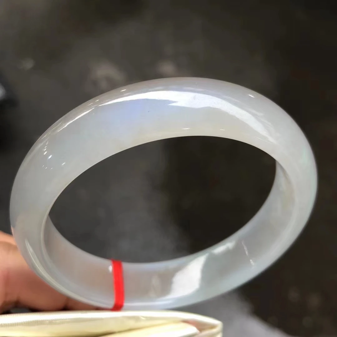 

Natural 100% real Myanmar jadeite bangle flat bar jadeite bangle purple jadeite for woman temperament gift bracelets 57mm 370