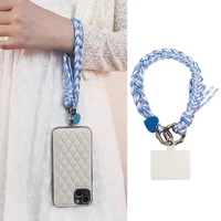 short portable pendant phone case universal belt clip anti lost sling lanyard mobile phone lanyard hand woven bold wrist lanyard