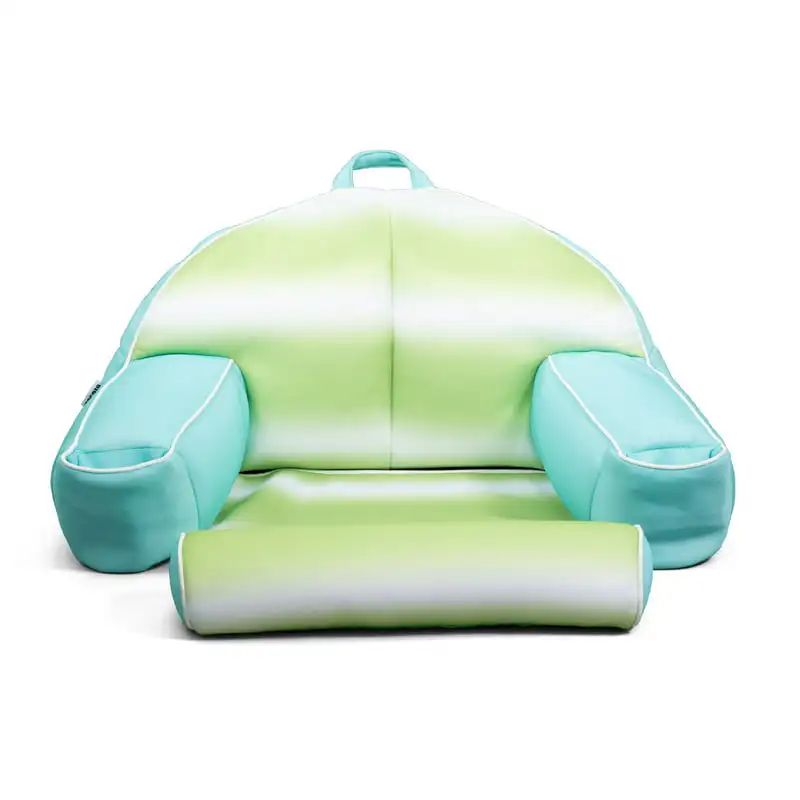 

Lazy Lounger No Inflation Needed Pool Float with Headrest and Footrest, Rolling Wave Lime Double Sided Mesh, 3.5ft Lounger