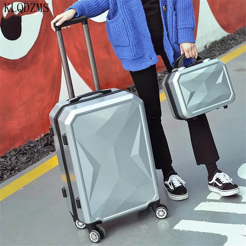 KLQDZMS 20/24/26/28inch New Men's Fashion Rolling Carry-on Luggage Set Women's Trolley Suitcase with Wheels Handheld Makeup Bag