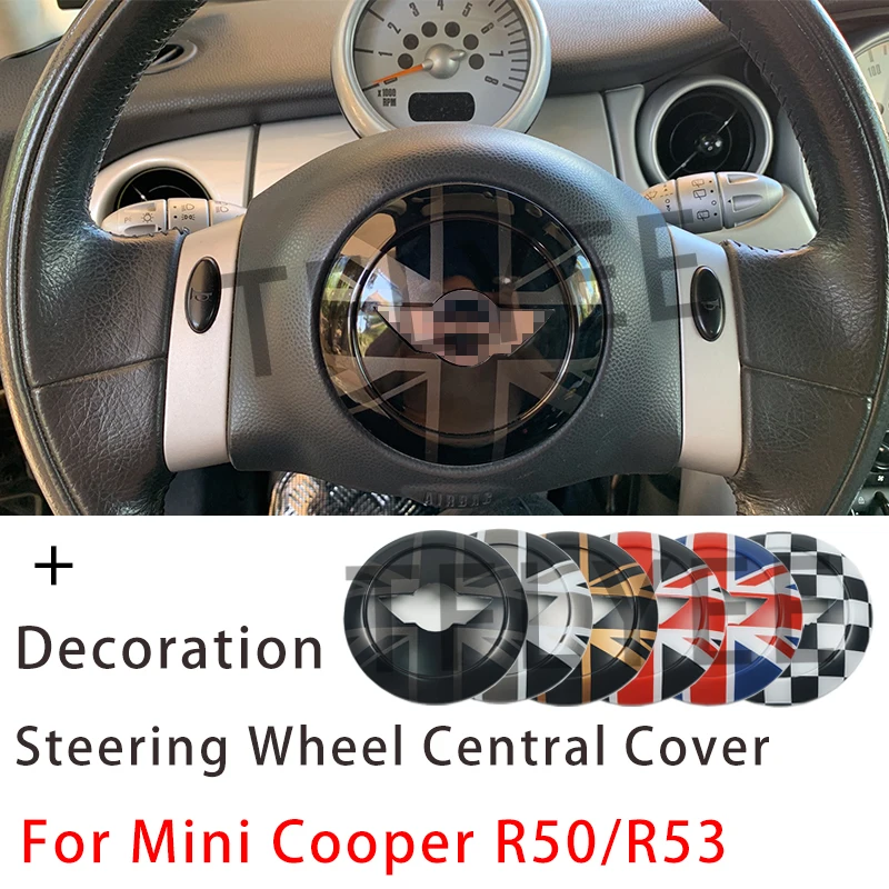 Фото Центральная панель рулевого колеса Union Jack, автомобильная наклейка для M Coope r 50/52/53, аксессуары для стайлинга автомобиля, внутренняя отделка №1