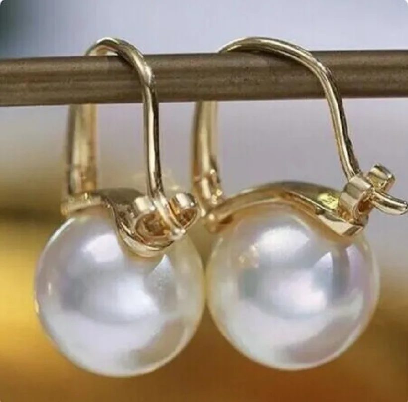 Великолепный AAAAA японский Akoya круглый 9-10 мм Серьги с белыми жемчужинами 925s