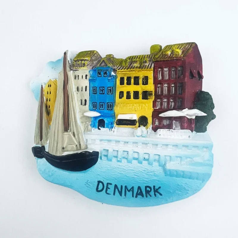 Дания магниты на холодильник Копенгагенские туристические сувениры наклейки на холодильник домашний декор свадебные подарки фото настенные магнитные наклейки