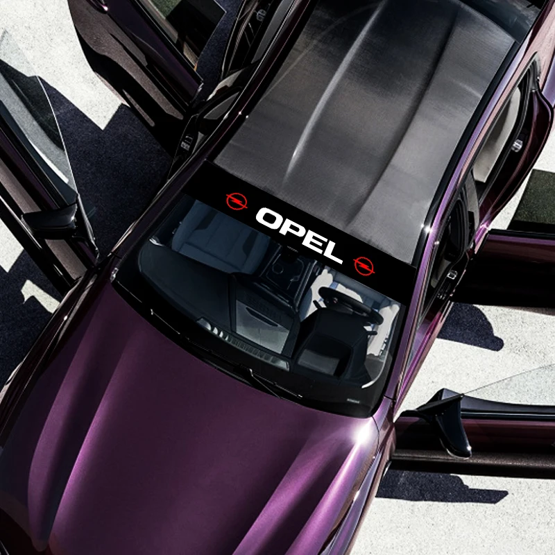 

Car Styling Sunshade Stickers Auto Logo Front Rear Windshield Banner Decals For Opel Astra H G Insignia Mokka Zafira OPC