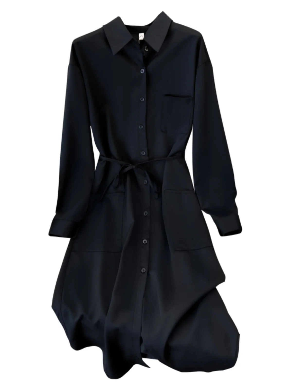 Европейские товары High Sense черные рубашки с длинными рукавами женские осенние