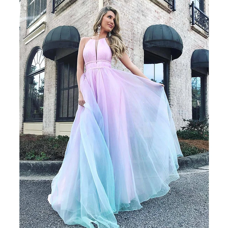 

New Summer Womens Dresses Neck-mounted Sleevelesss Birthday Dress for Women Party