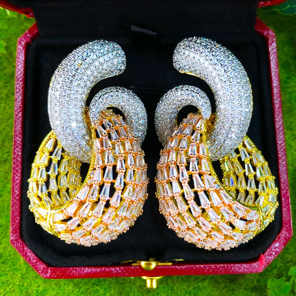 Missvikki Роскошные модные полые большие серьги-подвески для женщин свадебные нежные