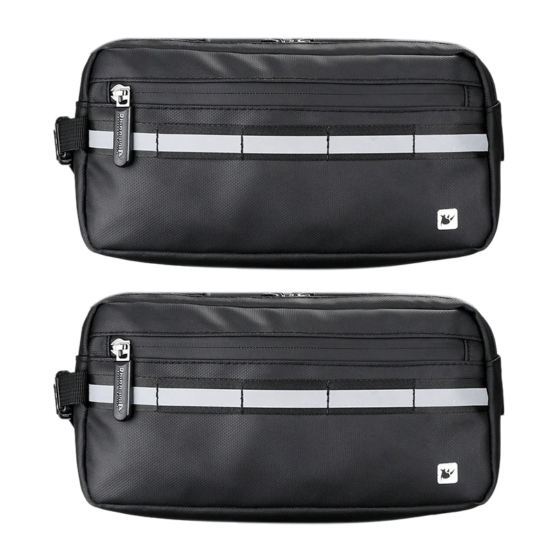 

2X Rhinowalk Bicycle Bag Front Tube Frame Handlebar Bag Waterproof Cycling Bag Bicycle Accessories Black