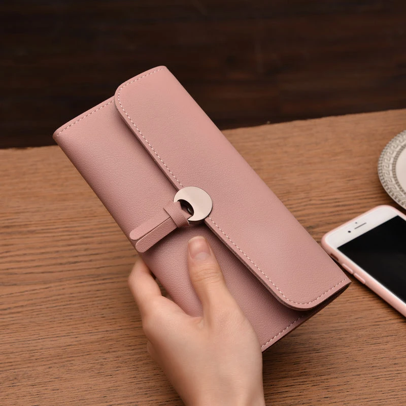 

Brand 3 Fold Women's Wallet Designer Envelope Clutch For Women Hasp Money Clip Leather Female Long Wallet Phone Pocket