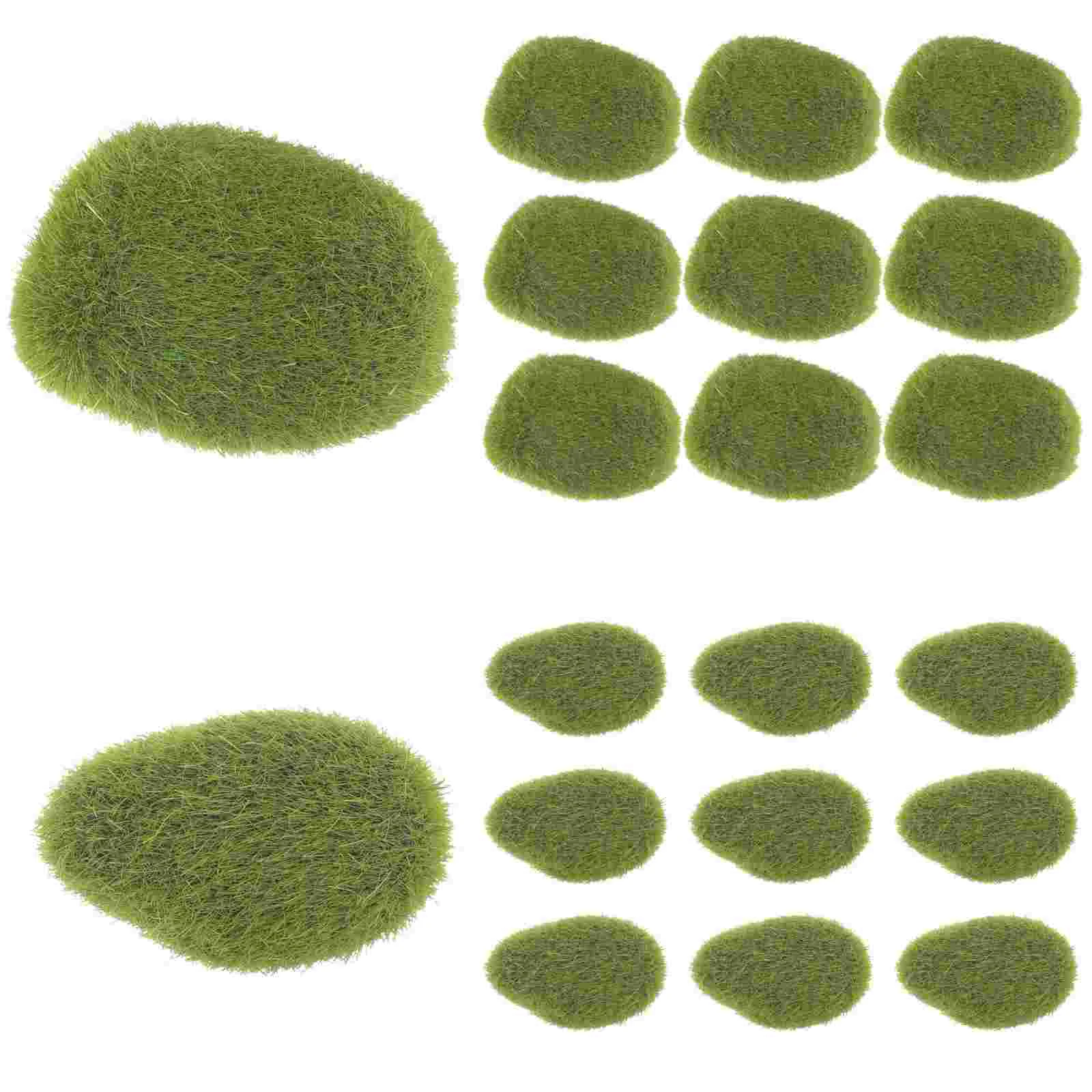 

20Pcs Decorative Artificial Moss Stone Gardening Moss Ball Faux Green Moss Stones