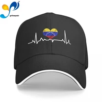 venezuela flag heartbeat line heart baseball hat unisex adjustable baseball caps hats for men and women