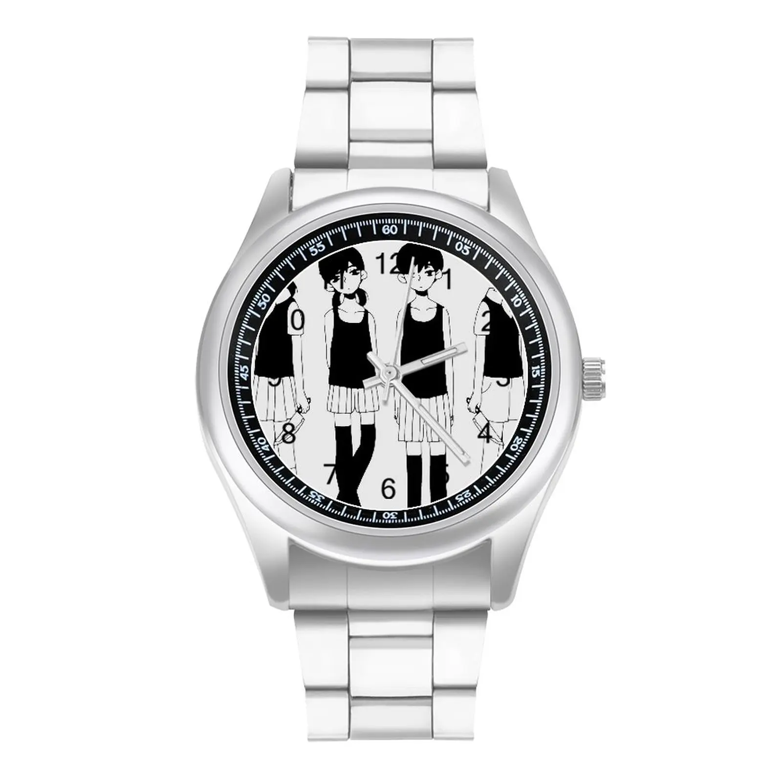 

Кварцевые часы Omori Twins, наручные часы со стальным дизайном для видеоигр, мужские уличные наручные часы с милым дизайном