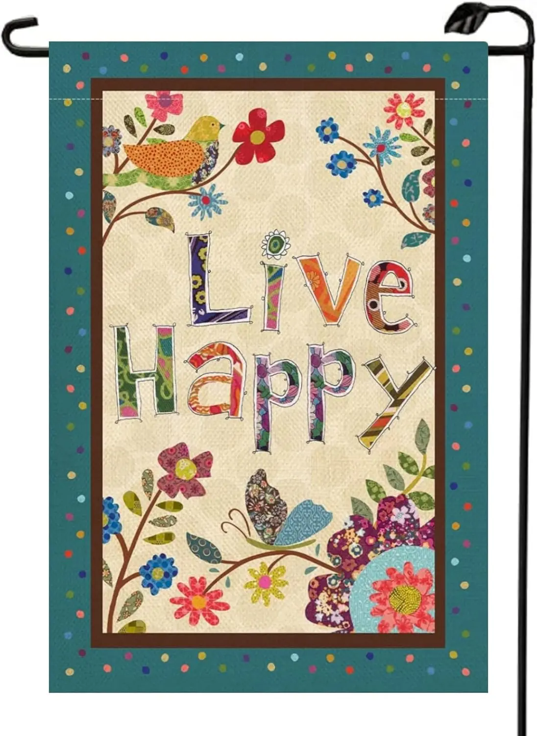 Живой счастливый весенне-летний садовый флаг 12x18 дюймов двухсторонний цветок