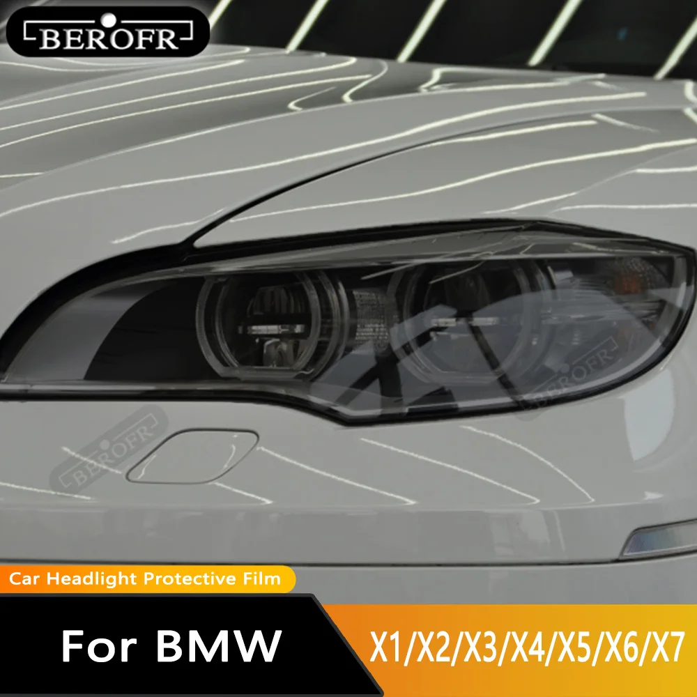 Для BMW X1 F48 X2 F39 X3 F25 G01 X4 F26 G02 X5 F15 G05 X6 F16 G06 X7 тонировка автомобильной фары Дымчатая