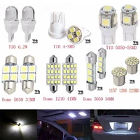 14pcs 12v car interior light dome license plate lamp bulbs 6000k white led map indicator light bulbs car accessories