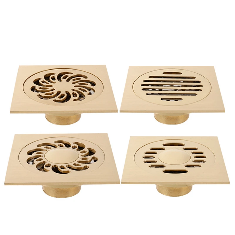 1 шт. квадратный 4-дюймовый медный Слив для пола