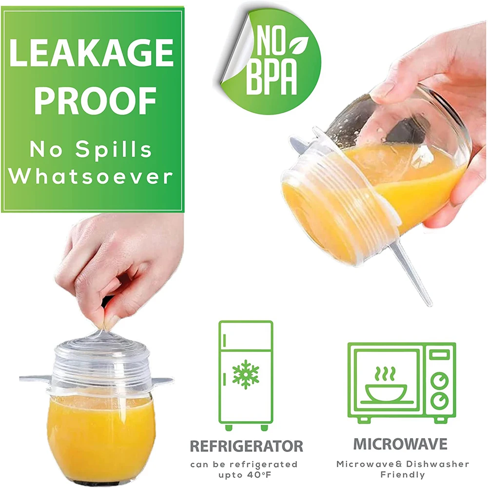 6 шт. силиконовые крышки для банок кухонные аксессуары |