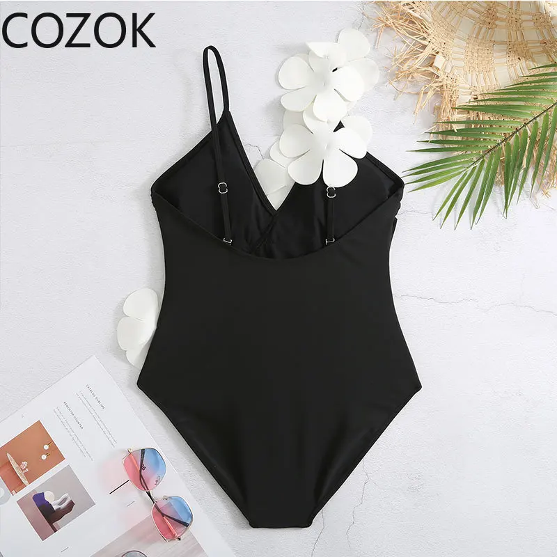 2023 New Retro One Piece Swimsuit Skirt Shoulder Strappy Swimsuit Print Floral Swimwear Women Slimming Bathing Suit Beach Wear