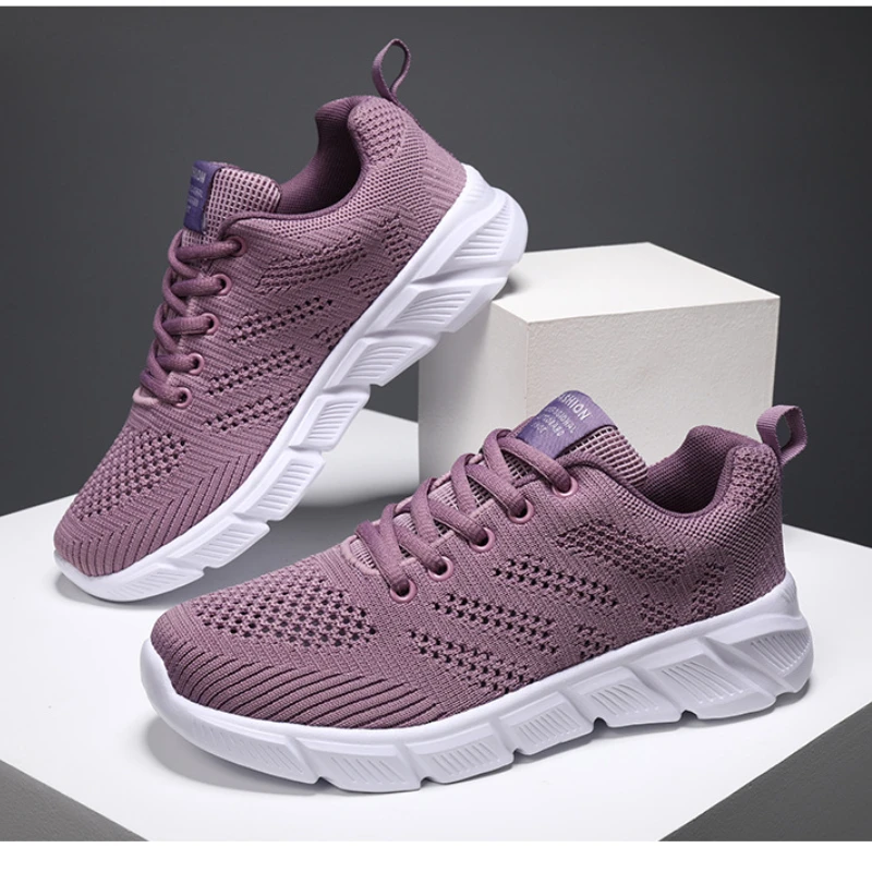 Women's Sports Shoes Flat Hollow Mesh Breathable Casual Sneakers Lightweight Soft-Soled Training Running Shoes Comfortable