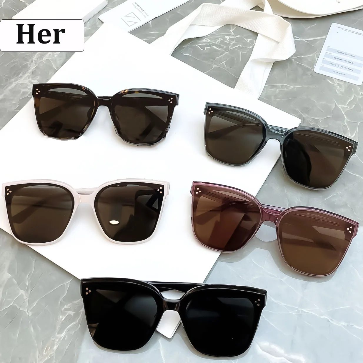 

GM HER Vintage Lenses Eyewear popular Sunglasses Men Women Luxury Brand Designer Sun Glasses High Quality Driving Outdoor UV400