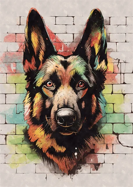 

Настенная картина абстрактный рисунок собаки на холсте