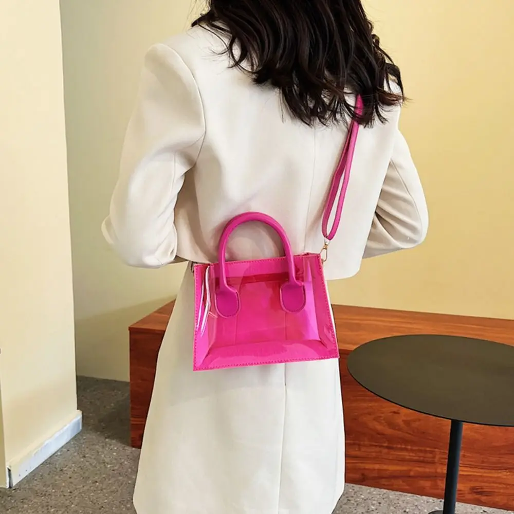 

Outdoor Fashion Messenger Bag Cute Candy Color Zipper Bag Jelly Shoulder Bag Waterproof Beach Bag PVC Bag Korean Style Handbag