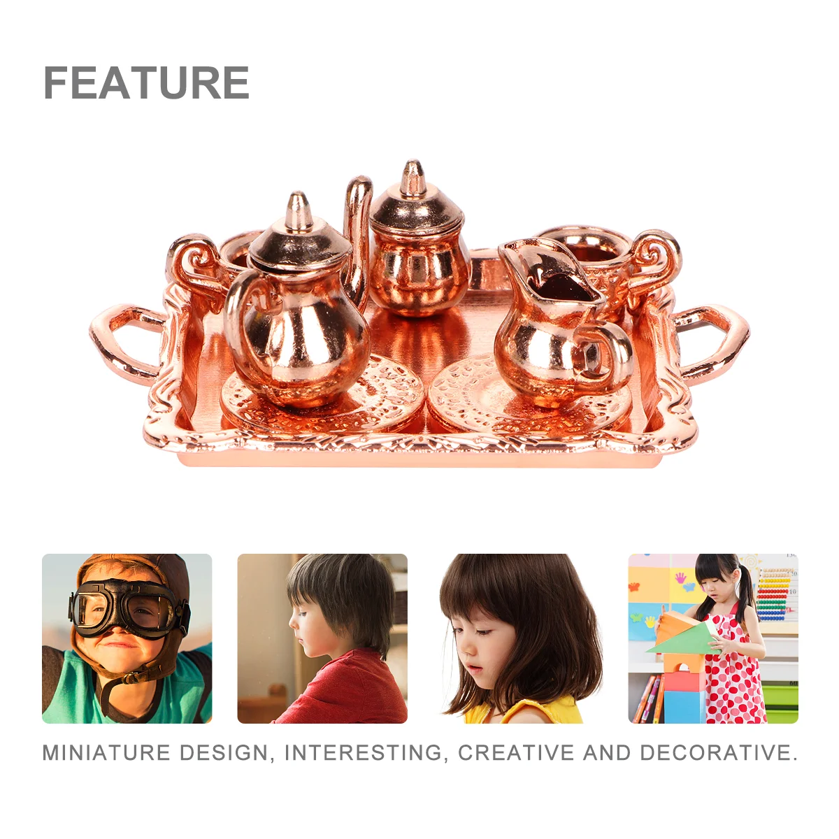 1 комплект мини-сценная модель из сплава миниатюрная чайная посуда настольный