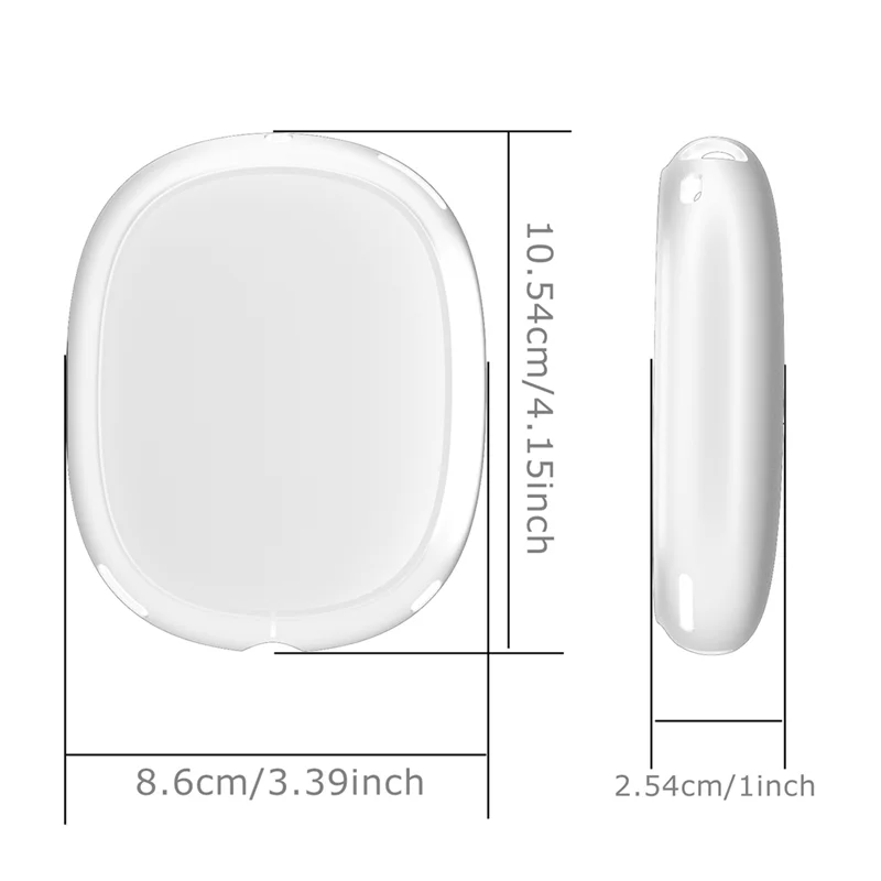 

2Pcs Soft Anti-Scratch Transparent Cover for Max TPU Wireless Shockproof Headphones Case Sleeve Blue