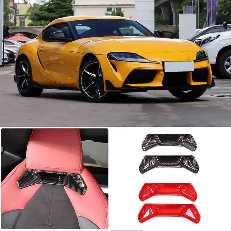 Car Seat Back Decoration Cover Stickers ABS Carbon Fibe Style For Toyota GR Supra A90 2019-2022 Auto Modification Accessories