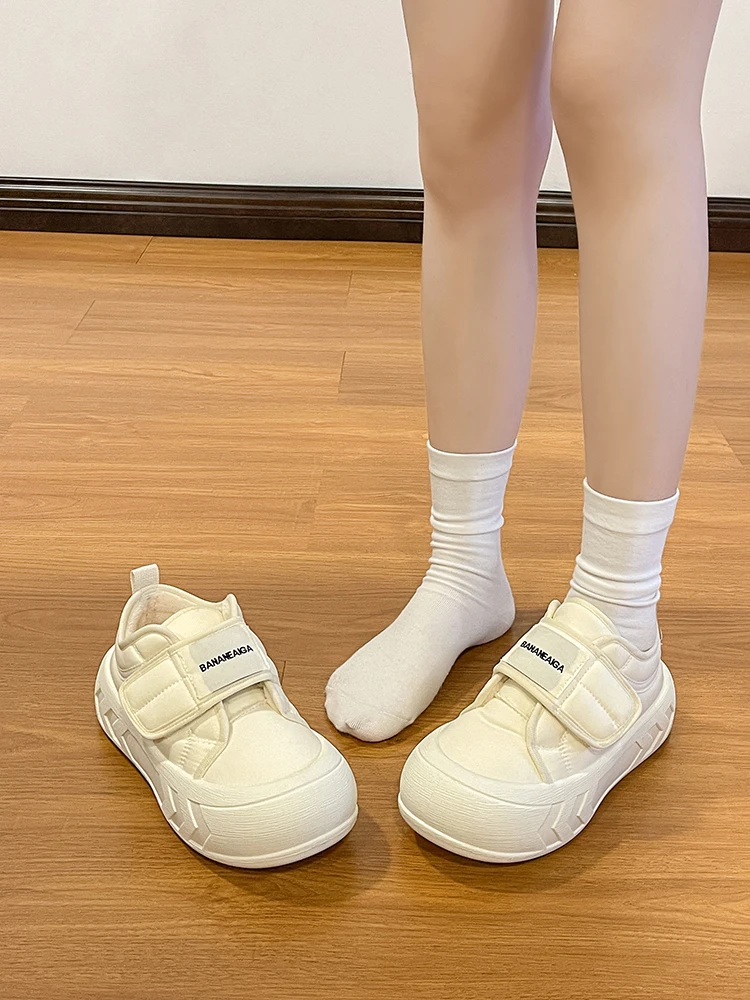 

Женские кроссовки с круглым носком, Разноцветные Повседневные кроссовки из искусственной кожи на платформе, на толстой подошве, осень 2023