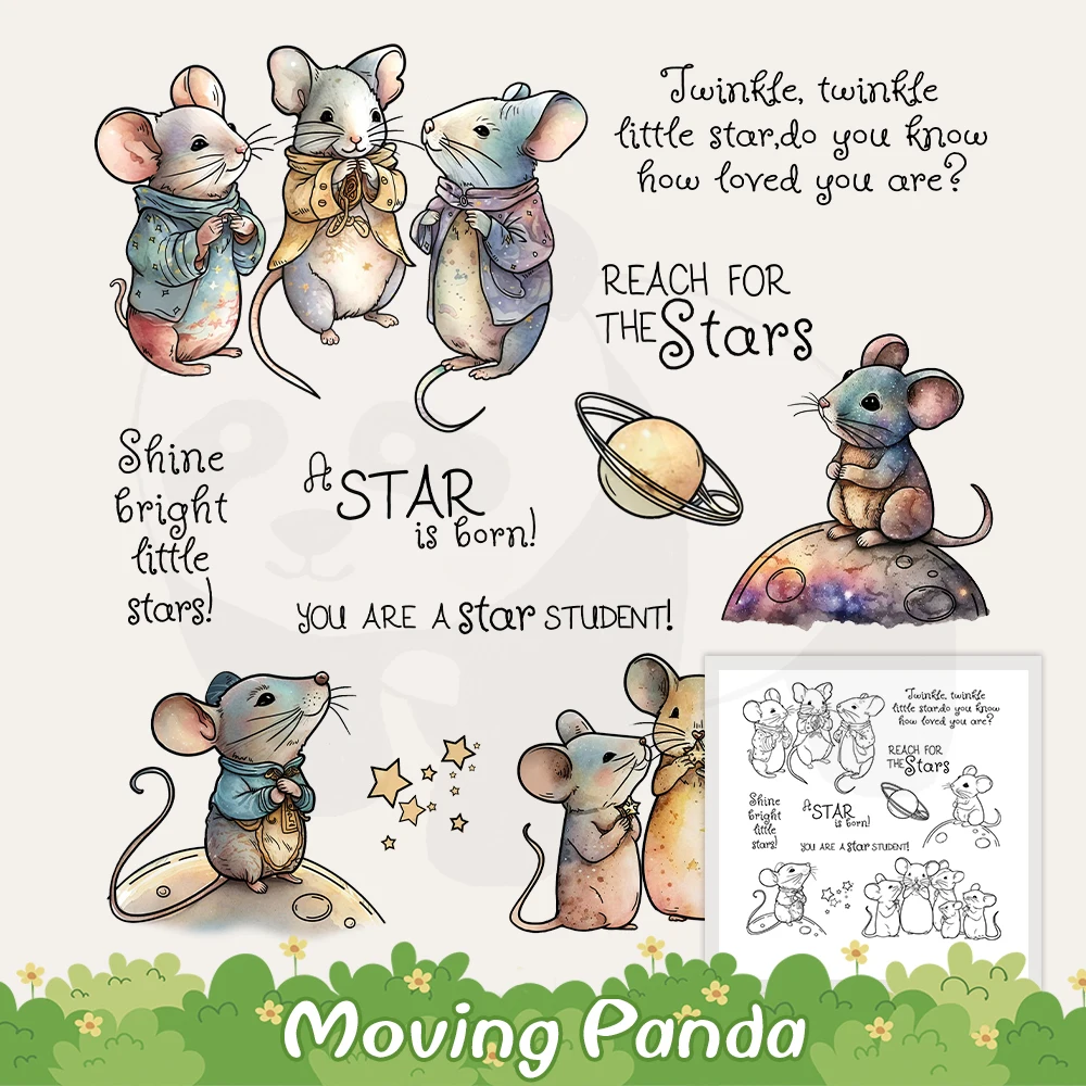 Креативная Вселенная планеты Милая мышь режущие штампы прозрачный штамп сделай
