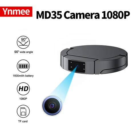 Мини-камера 1080P, видеорегистратор для конференций, 9 часов вращения на 180 °, датчик движения