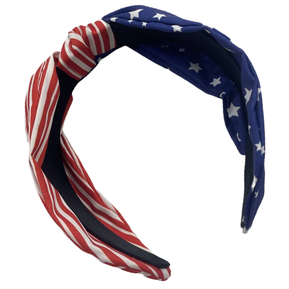 

Wide Headband Twisted Hairband Knotted Headbands Women Fashion American Flag Independence Day