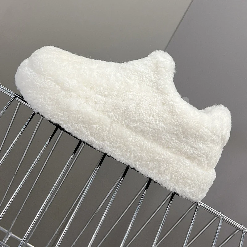 

Женские ботильоны на осень и зиму, новинка 2023, ботинки из овечьей шерсти с высокой толстой подошвой и круглым носком, лаконичная универсальная женская обувь