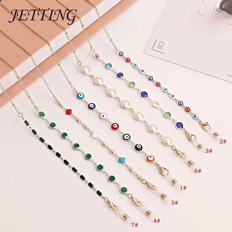 

1 Pc Eyeglass Chain White Plastic Bead Pearl Heart Charm Eyewear Retainer Glasses Holder Strap Women Necklace Gift