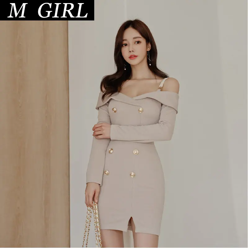 

Новое поступление, корейское весеннее мини-платье для девушек, женское офисное профессиональное облегающее платье-карандаш без бретелек с ...