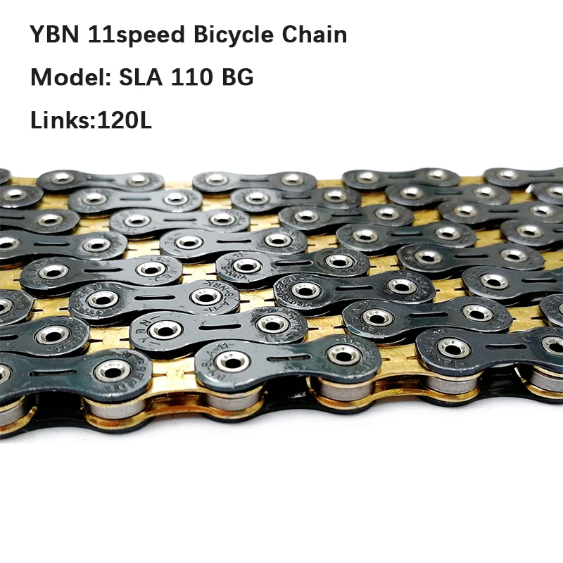 

YBN SLA-110 BG MTB 11 Speed Diamond Black Gold Chain Ultra Light Chain Body 248g Chrome Penetration Material Bicycle Accessories
