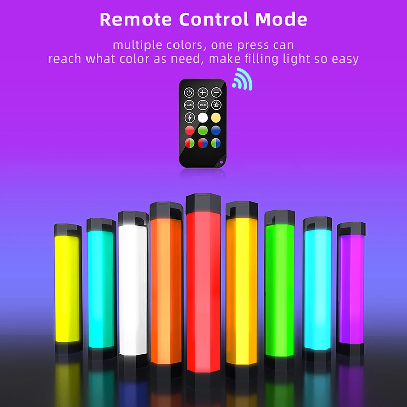 

RGB Wireless Photography Atmosphere Lighting Stick Handheld LED Flash Fill Light 360° Full Color 3000-6000K For Creative Video
