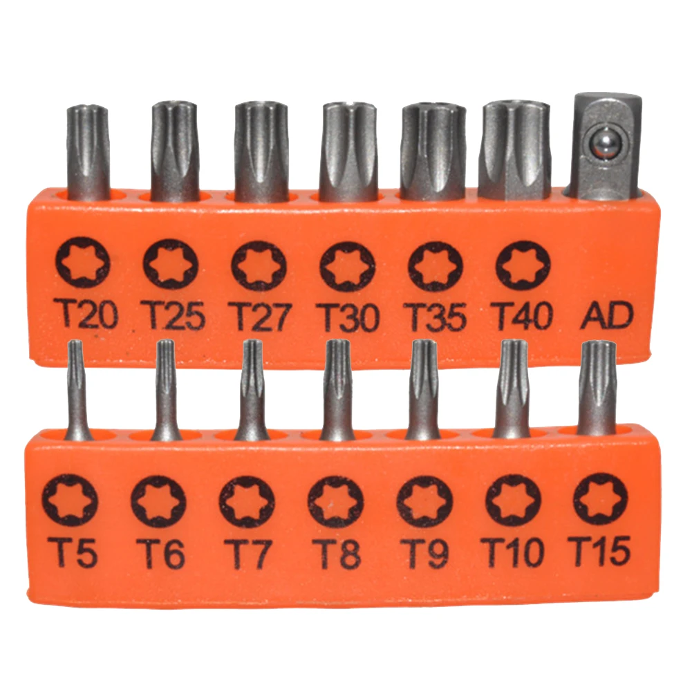 

14pcs/Set 25mm Torx Screwdriver Bits With Hole T5-T40 Electric Screw Driver 1/4Inch Adapter Extension Rod Hex Star Spanner Tools