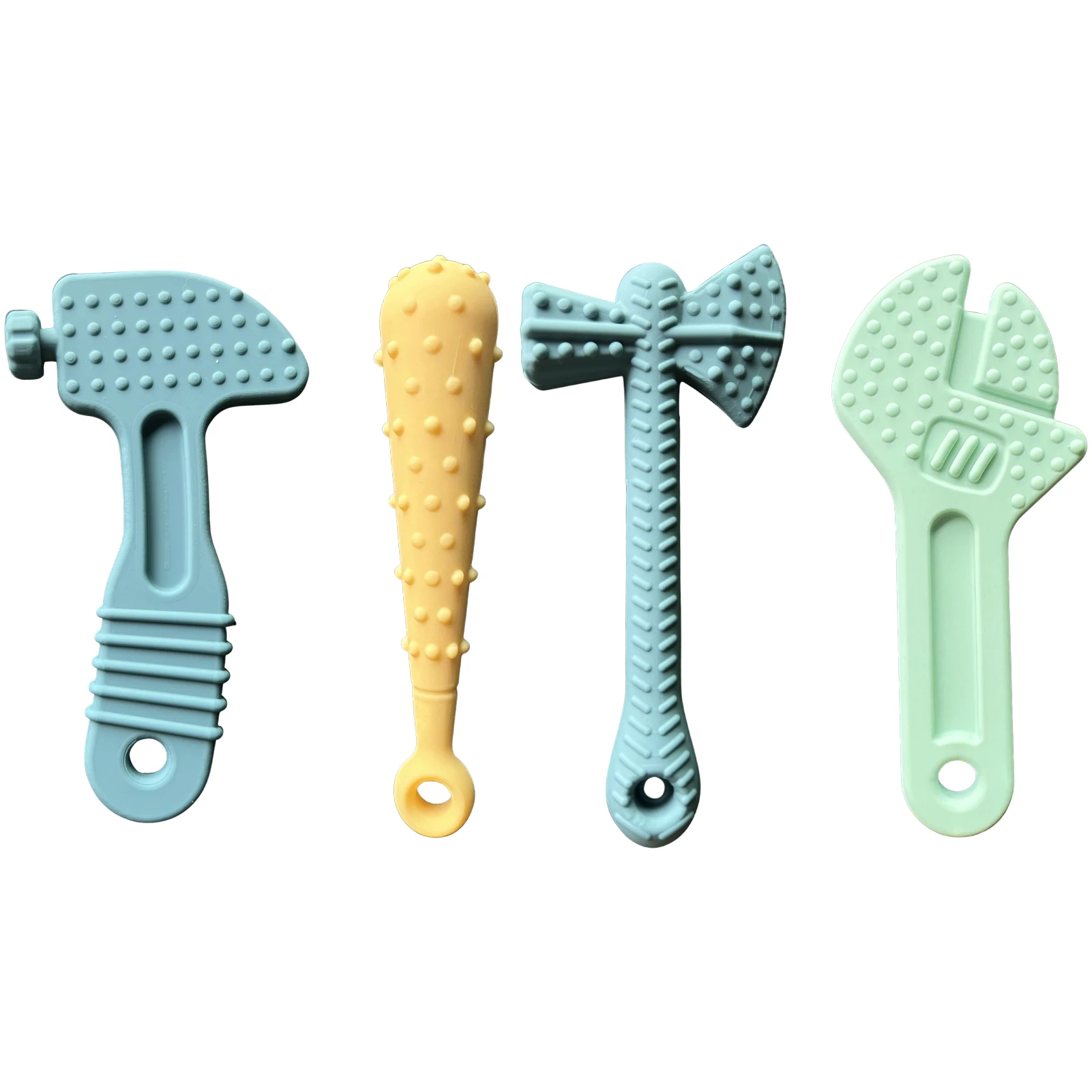 

4-PCS Baby Teething Soft Silicone Toys Tools Set Infant Chew Molar Teether Toys For 0-24 Months Boys Girls Appease Pacifier