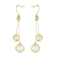 new fashion vintage earrings round bead earrings for women korean long tassel dangle earrings exquisite jewelry for party gift