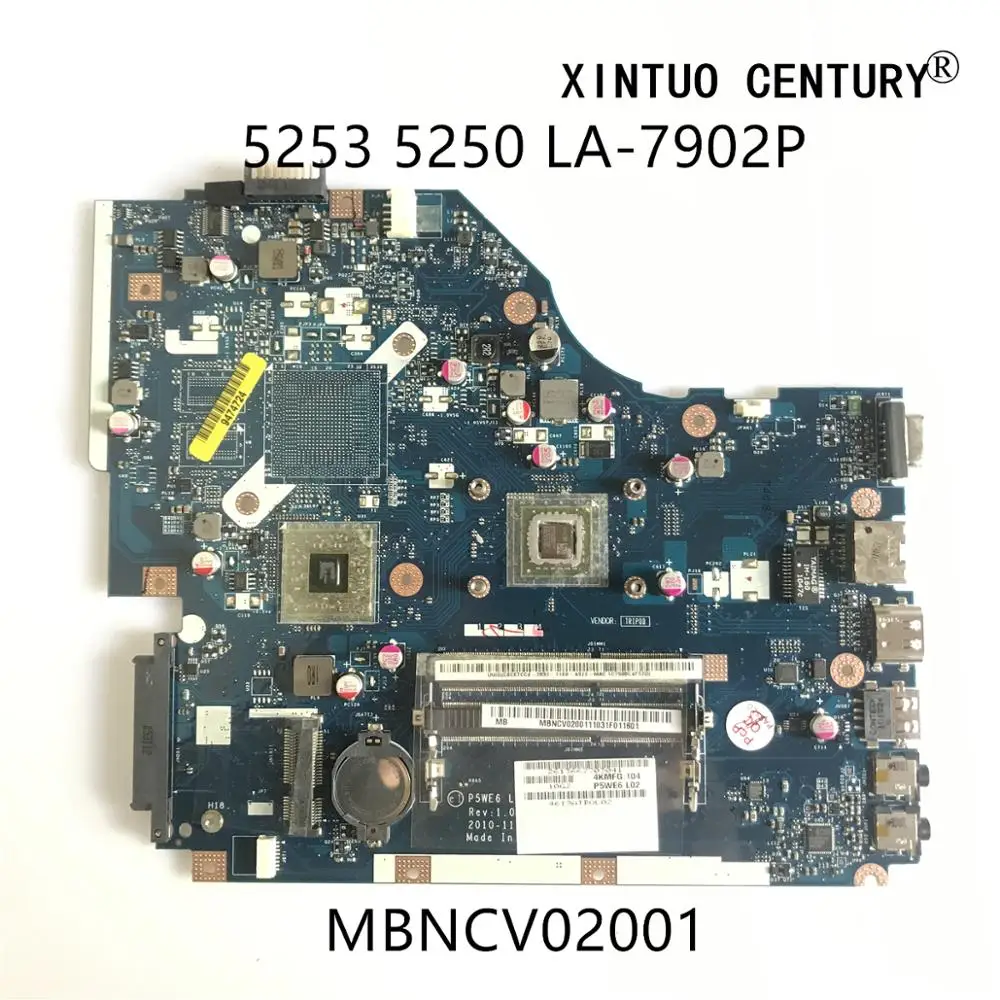 Материнская плата MBNCV02001 для ноутбука Acer Aspire 5253, MB.NCV02.001, P5WE6, 5250, с 100%, E350 Материнская плата MBNCV02001 для ноутбука Acer Aspire 5253, MB.NCV02.001, P5WE6, 5250, с 100%, E350