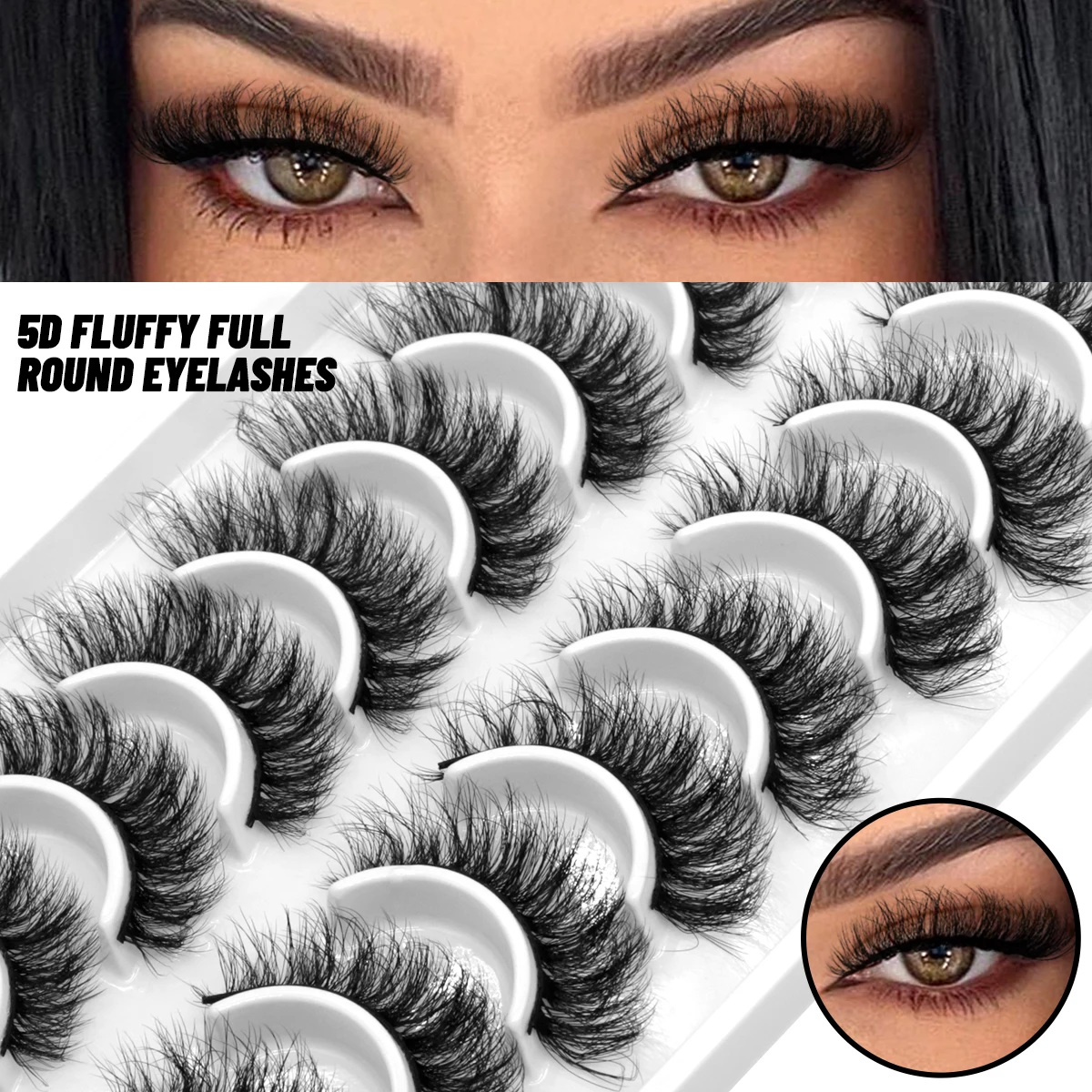 GROINNEYA 8D Wispy Lashes 10 пар кошачий глаз пушистые искусственные ...